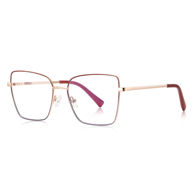 Fashion Metal Square-Frame Optical Glasses Anti-Blue Light Optional Colors Black Gradient Frame High-end Temperament Glasses
